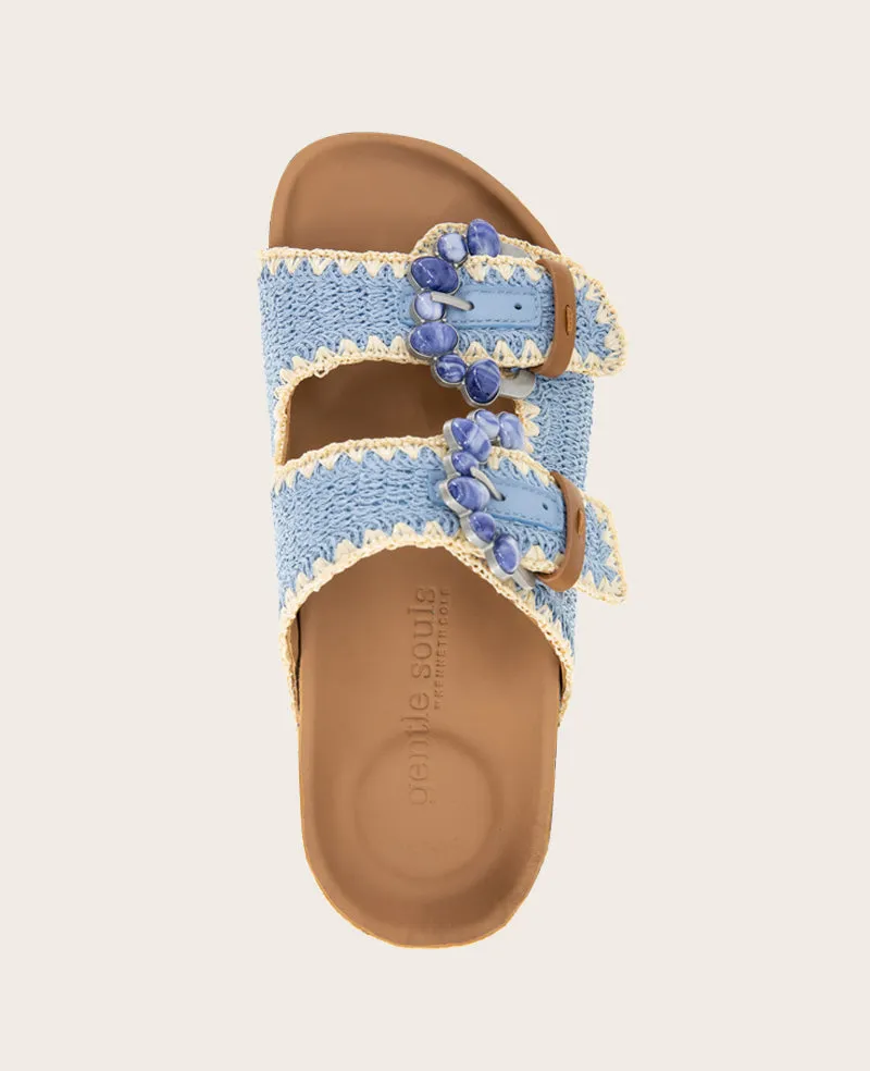 GENTLE SOULS - Kendall Raffia Wrap Buckle Wedge