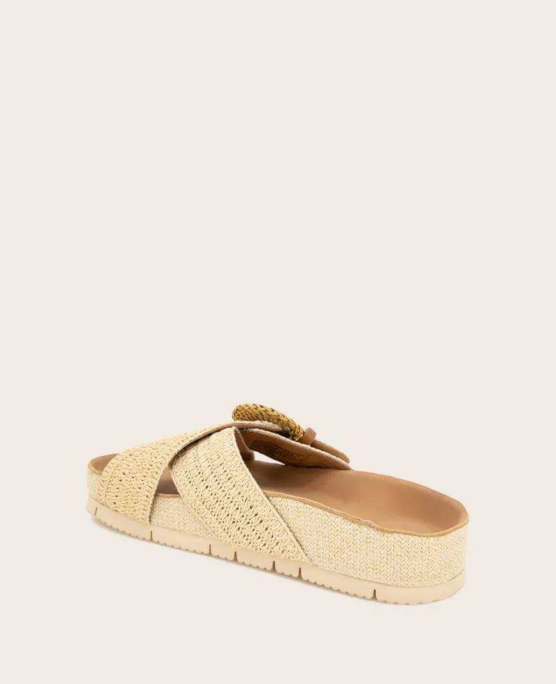 GENTLE SOULS - Louisa X Band Raffia Platform Slip On