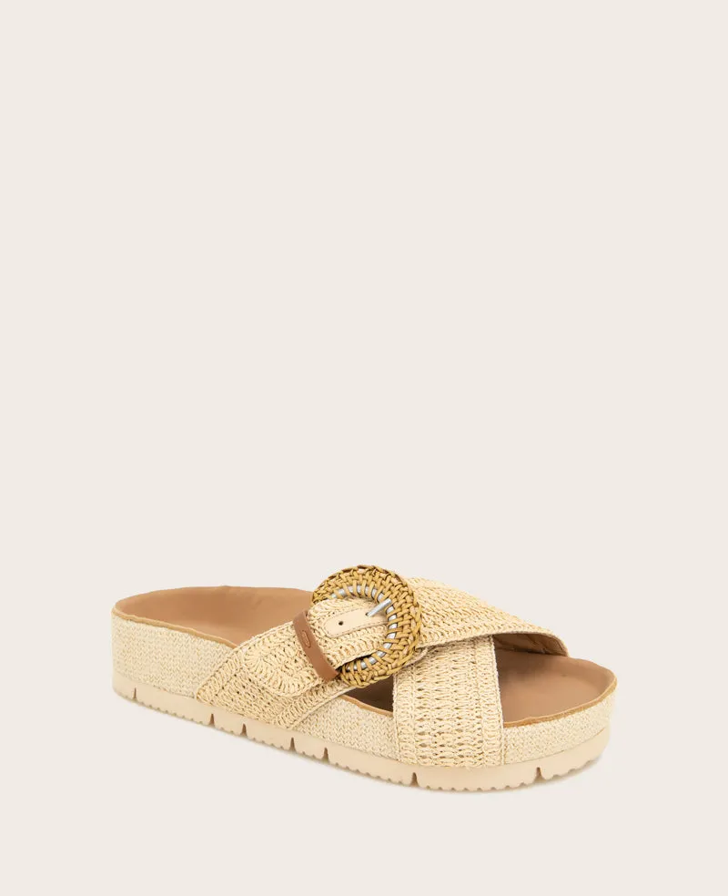 GENTLE SOULS - Louisa X Band Raffia Platform Slip On