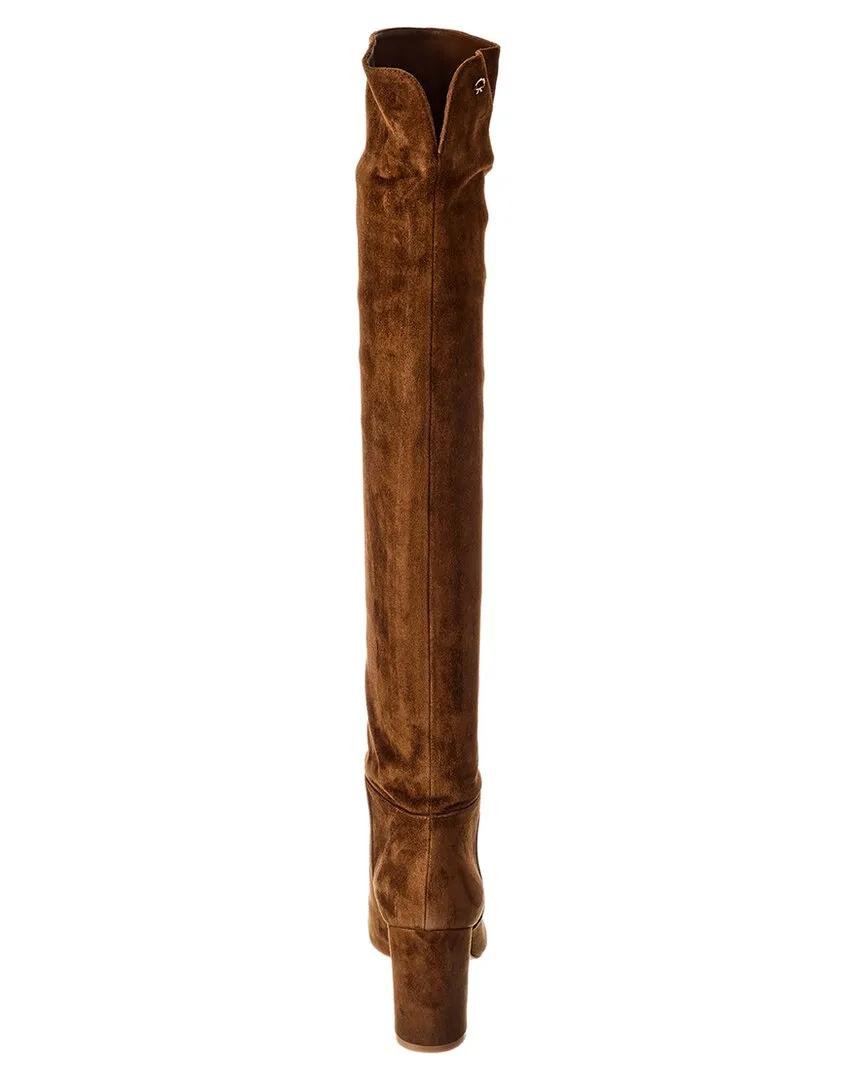 Gianvito Rossi Piper 85 Suede Over-The-Knee Boot