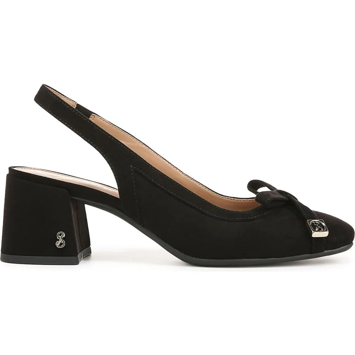 Giselle Womens Bow Faux Leather Slingback Heels