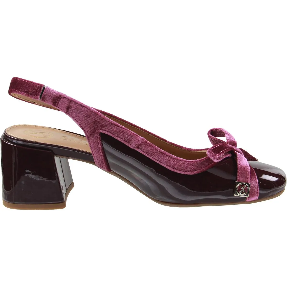Giselle Womens Bow Faux Leather Slingback Heels