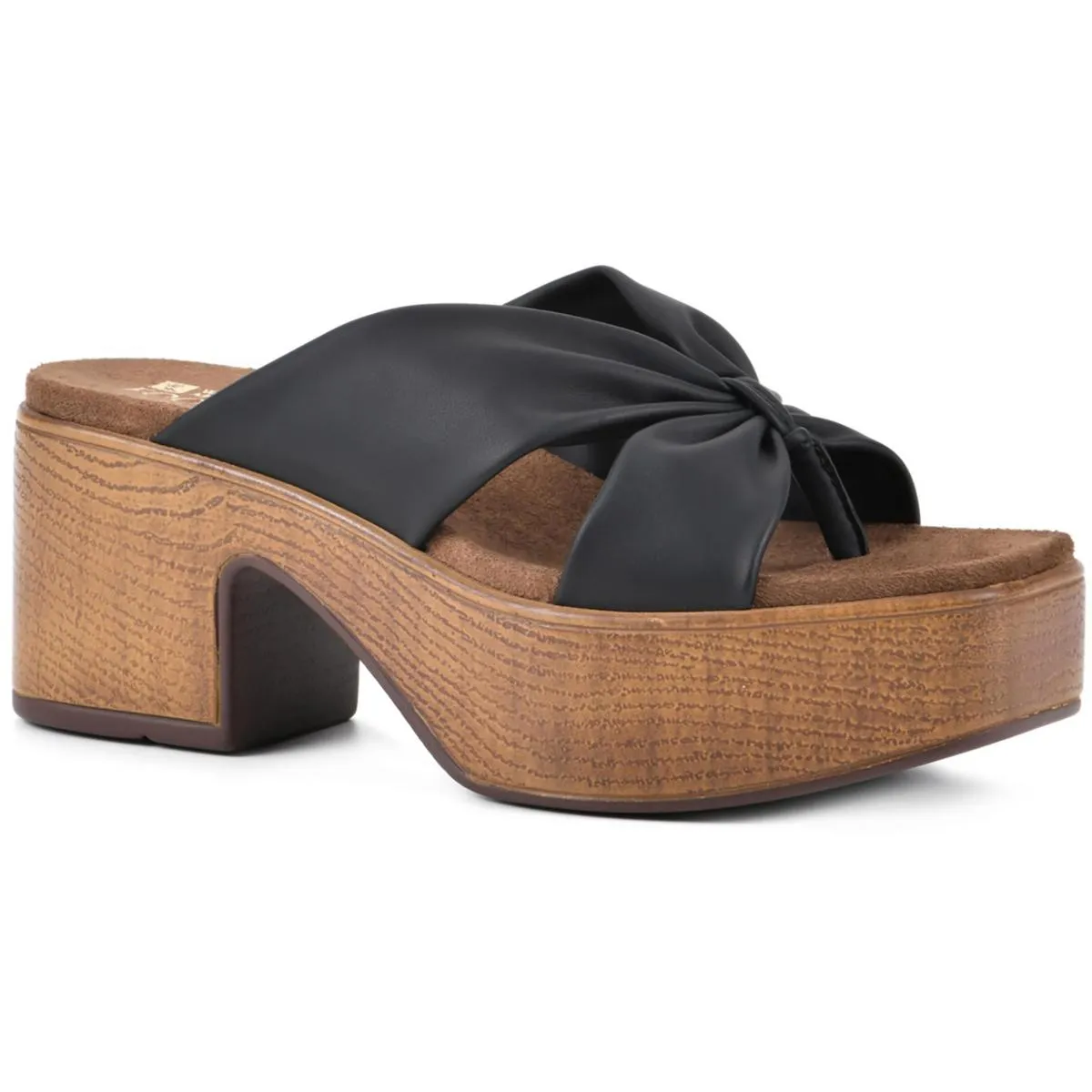Glamming Womens Faux Leather Casual Slide Sandals