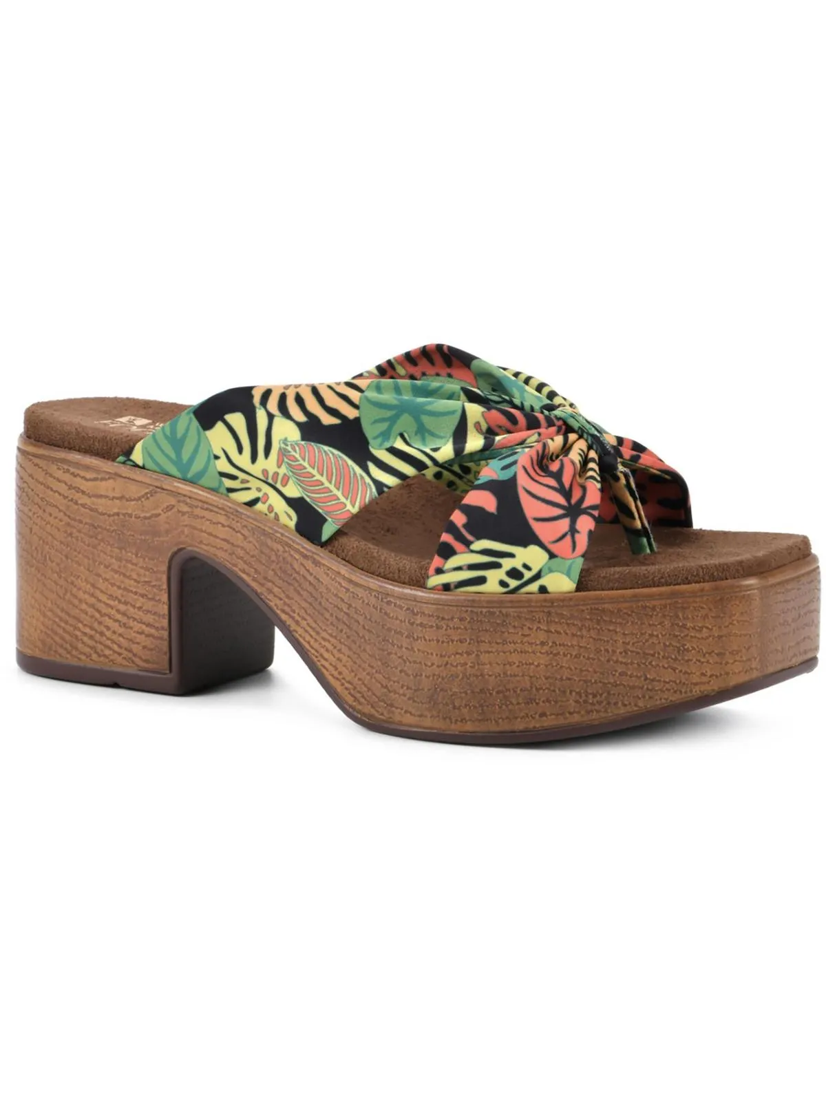 Glamming Womens Faux Leather Casual Slide Sandals