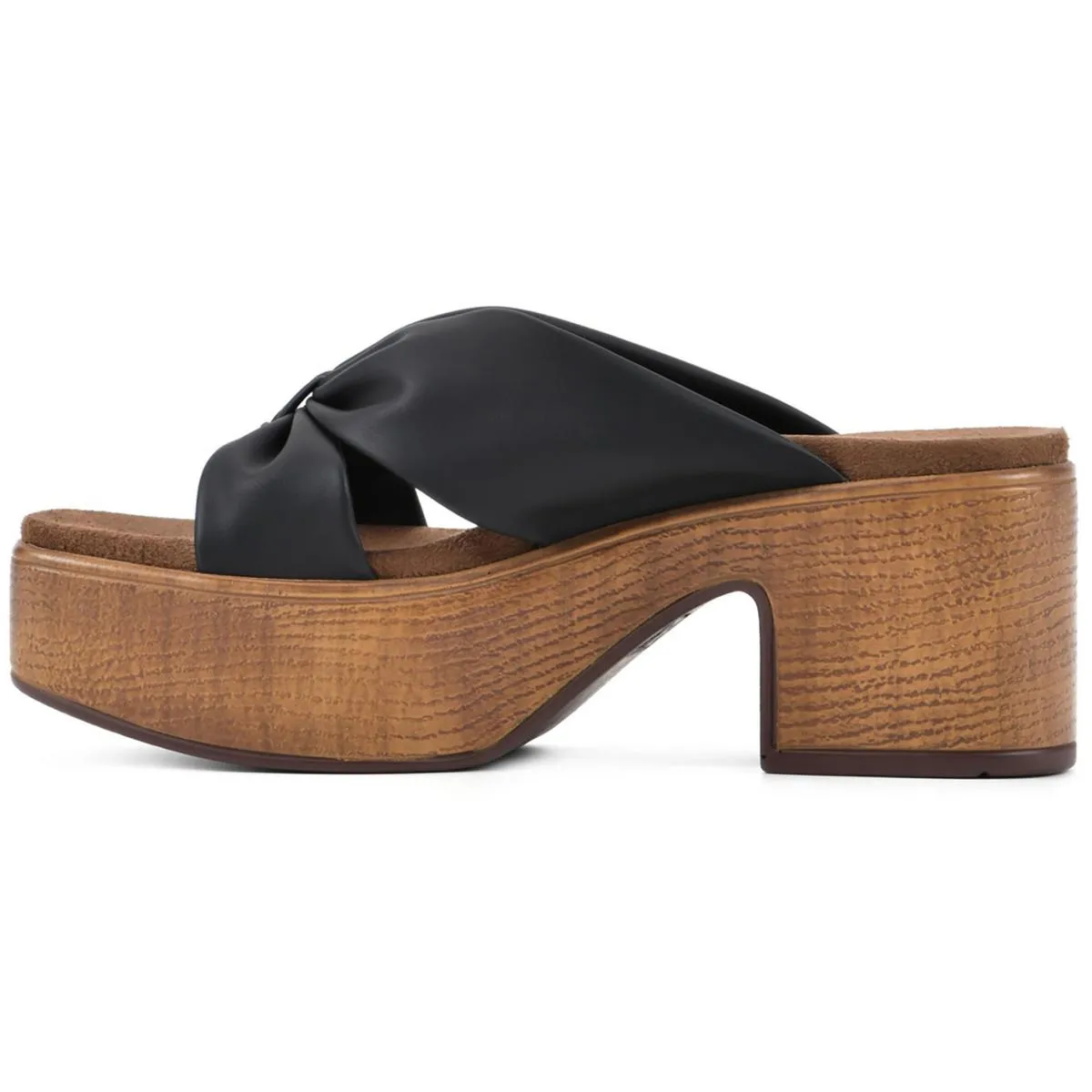 Glamming Womens Faux Leather Casual Slide Sandals