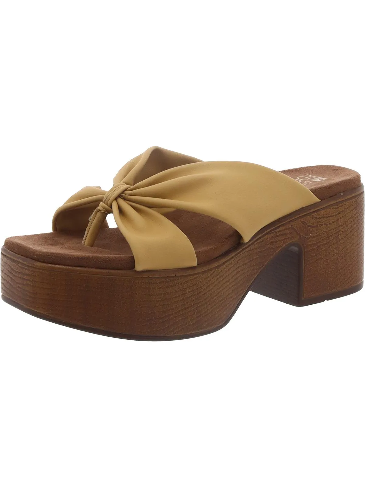 Glamming Womens Faux Leather Casual Slide Sandals