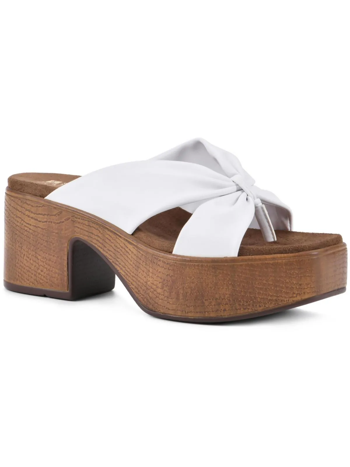 Glamming Womens Faux Leather Casual Slide Sandals