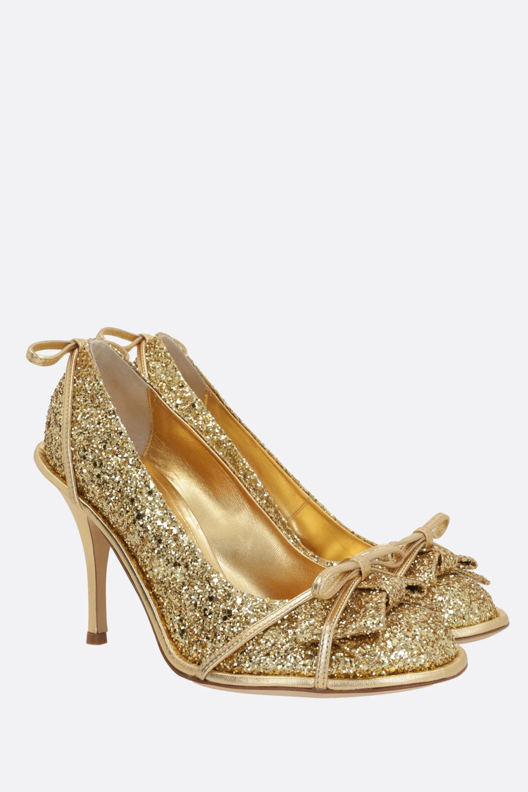 glitter leather pumps