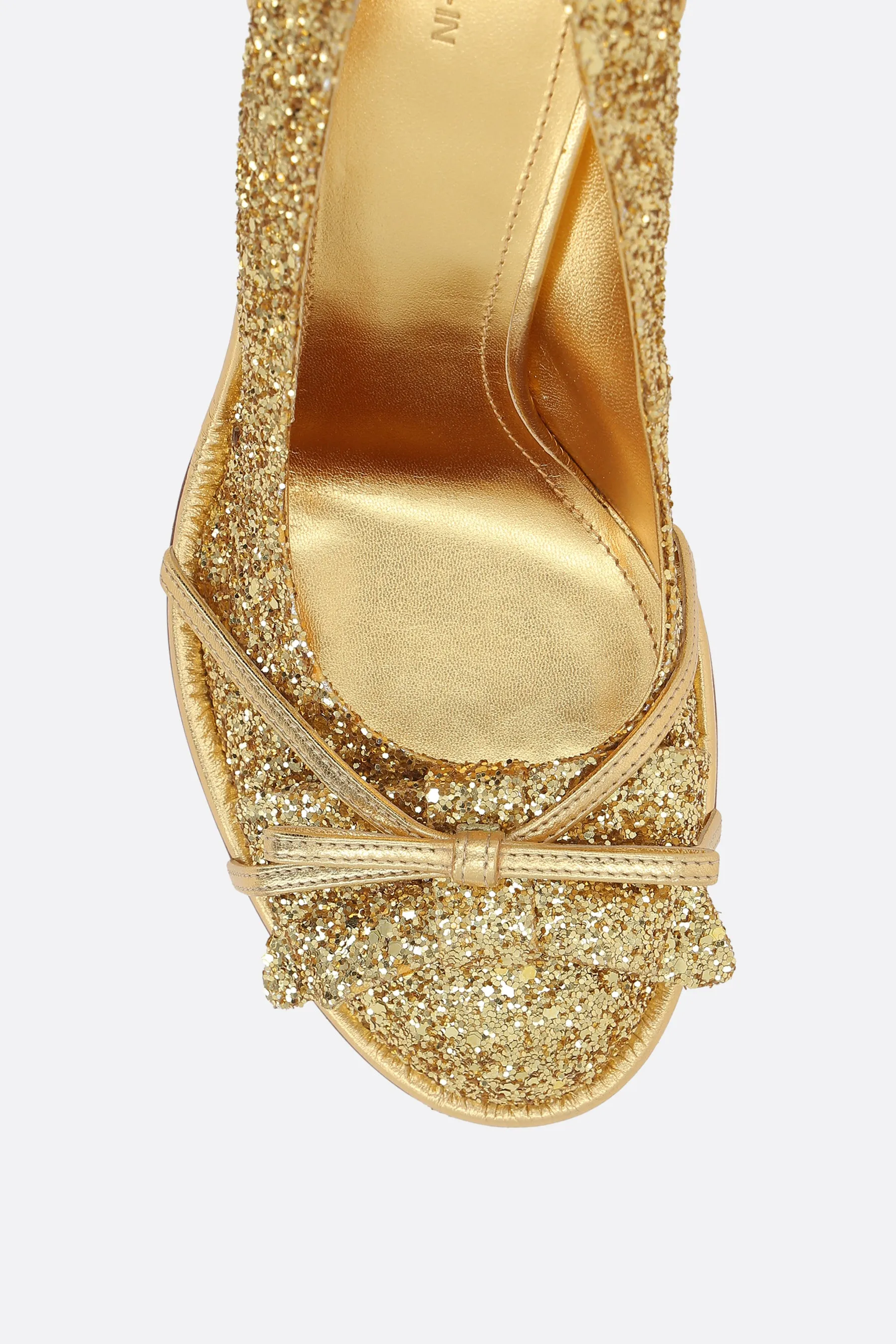 glitter leather pumps