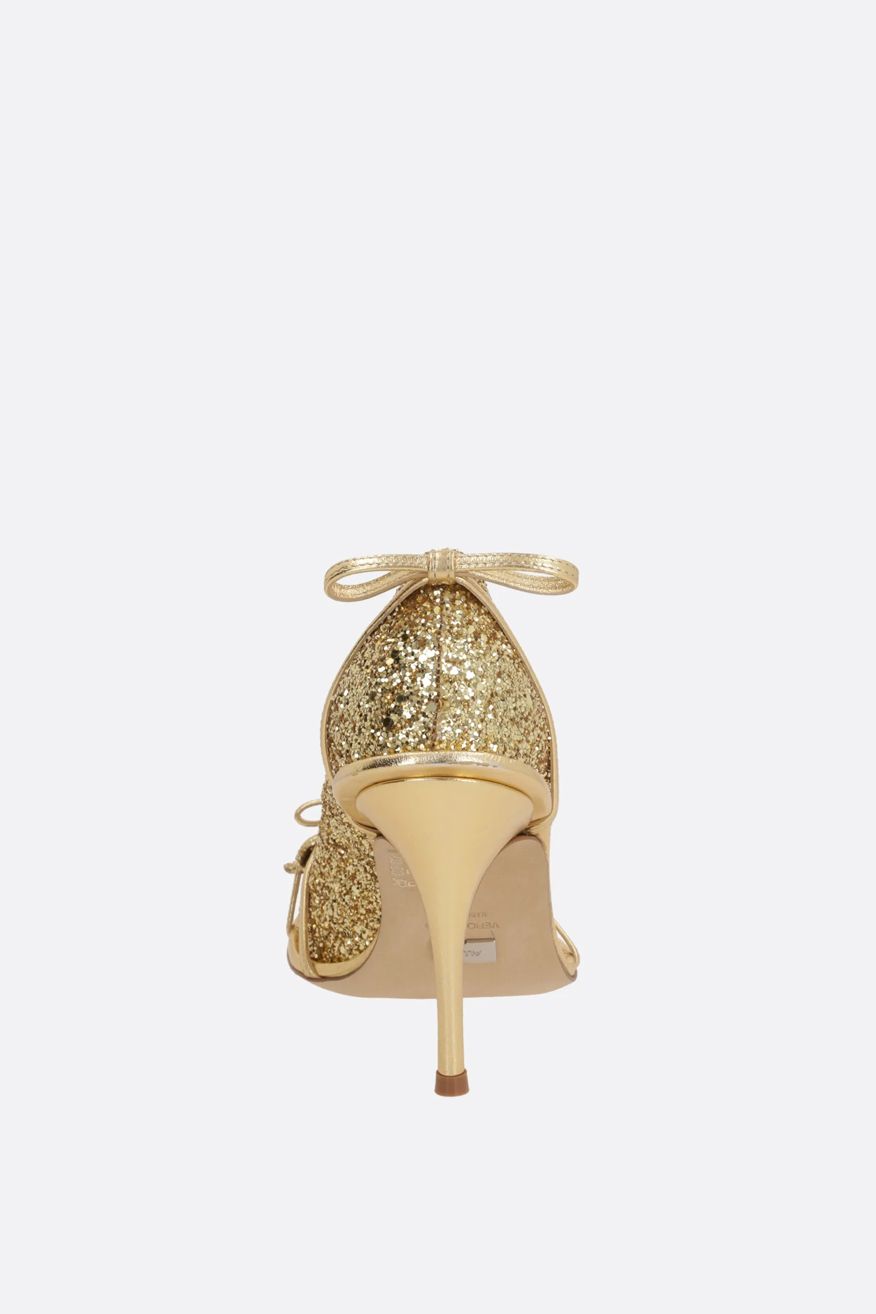 glitter leather pumps