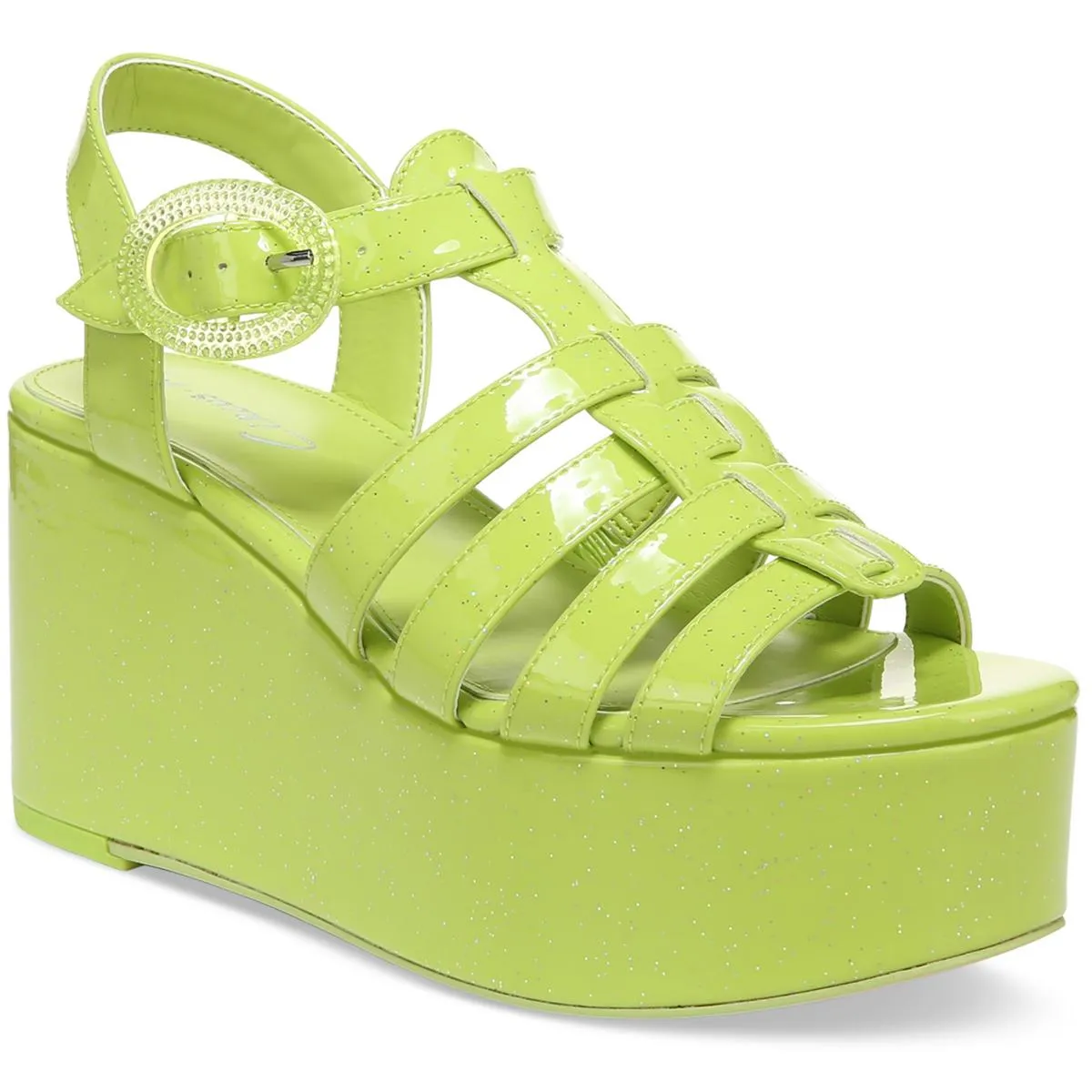 Golda Womens Patent Gladiator Platform Sandals