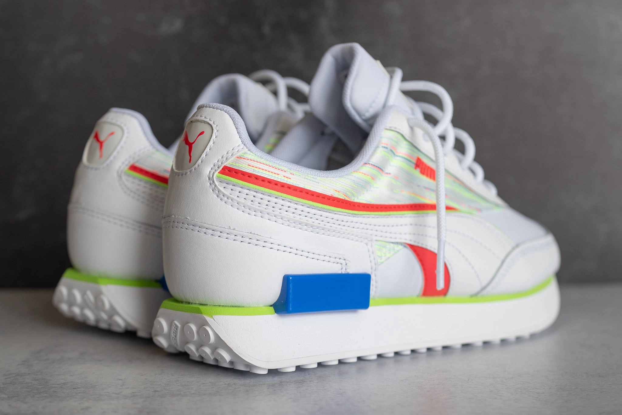 GRADE SCHOOL Puma Future Rider Double Spectra (Neon Lights) Puma athletic shoe visuals