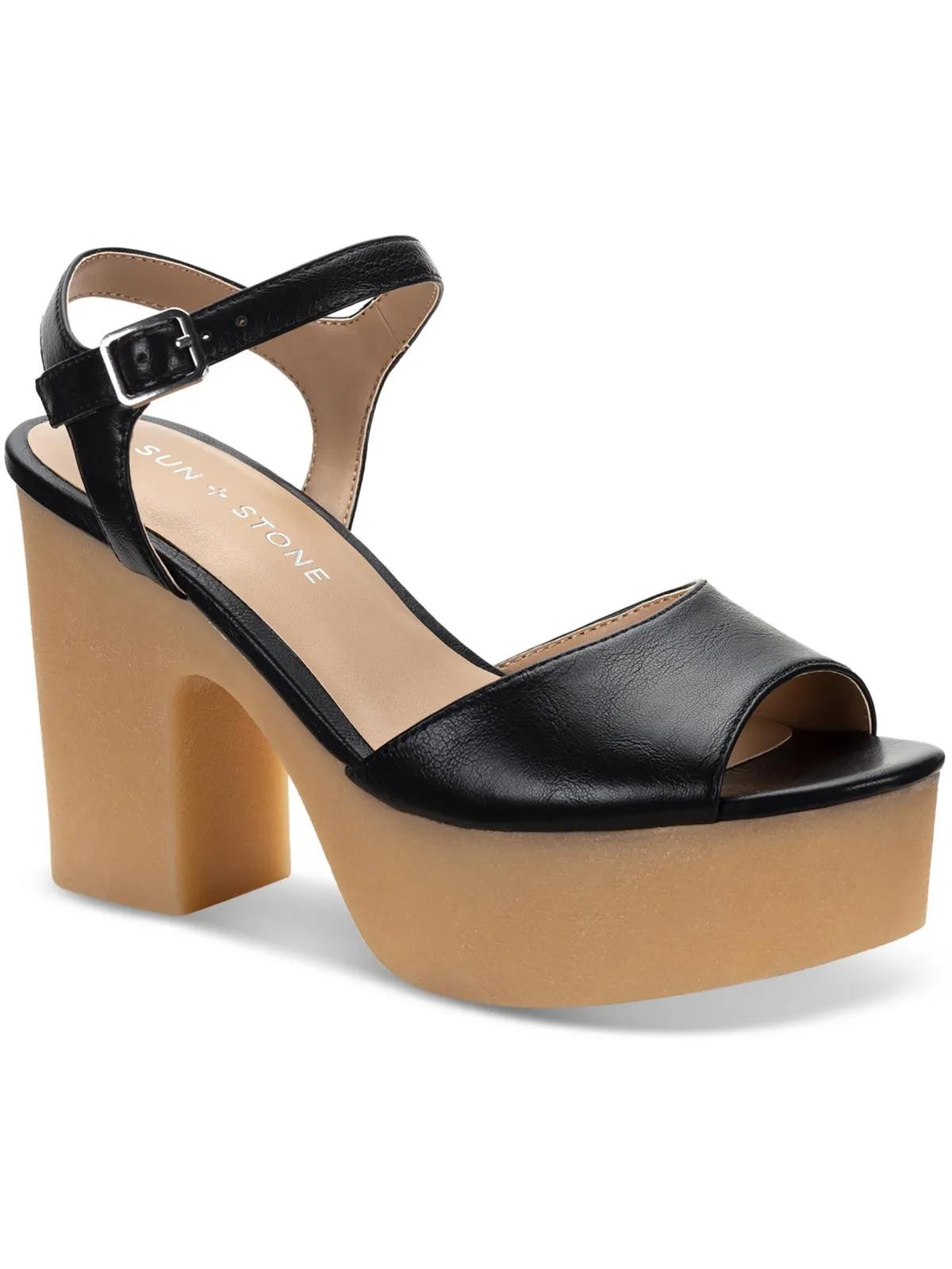 Gretaa Womens Faux Leather Ankle Strap Heels