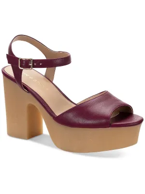 Gretaa Womens Faux Leather Ankle Strap Heels