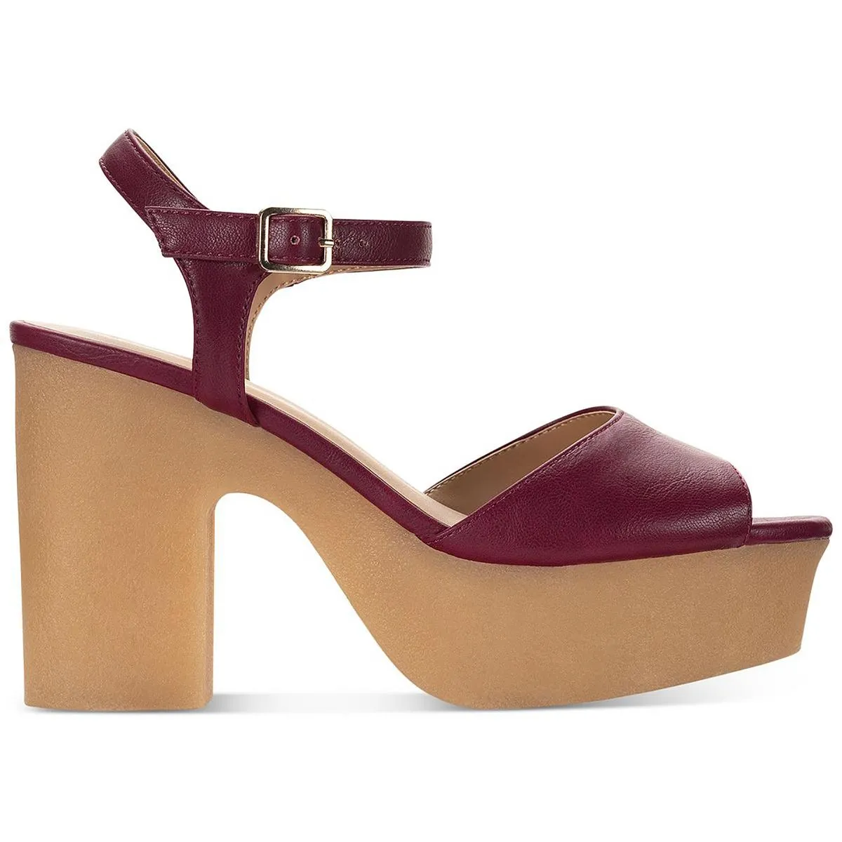 Gretaa Womens Faux Leather Ankle Strap Heels