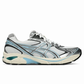 GT-2160 - White/Pure Silver/Light Blue Asics running shoes with gel cushioning