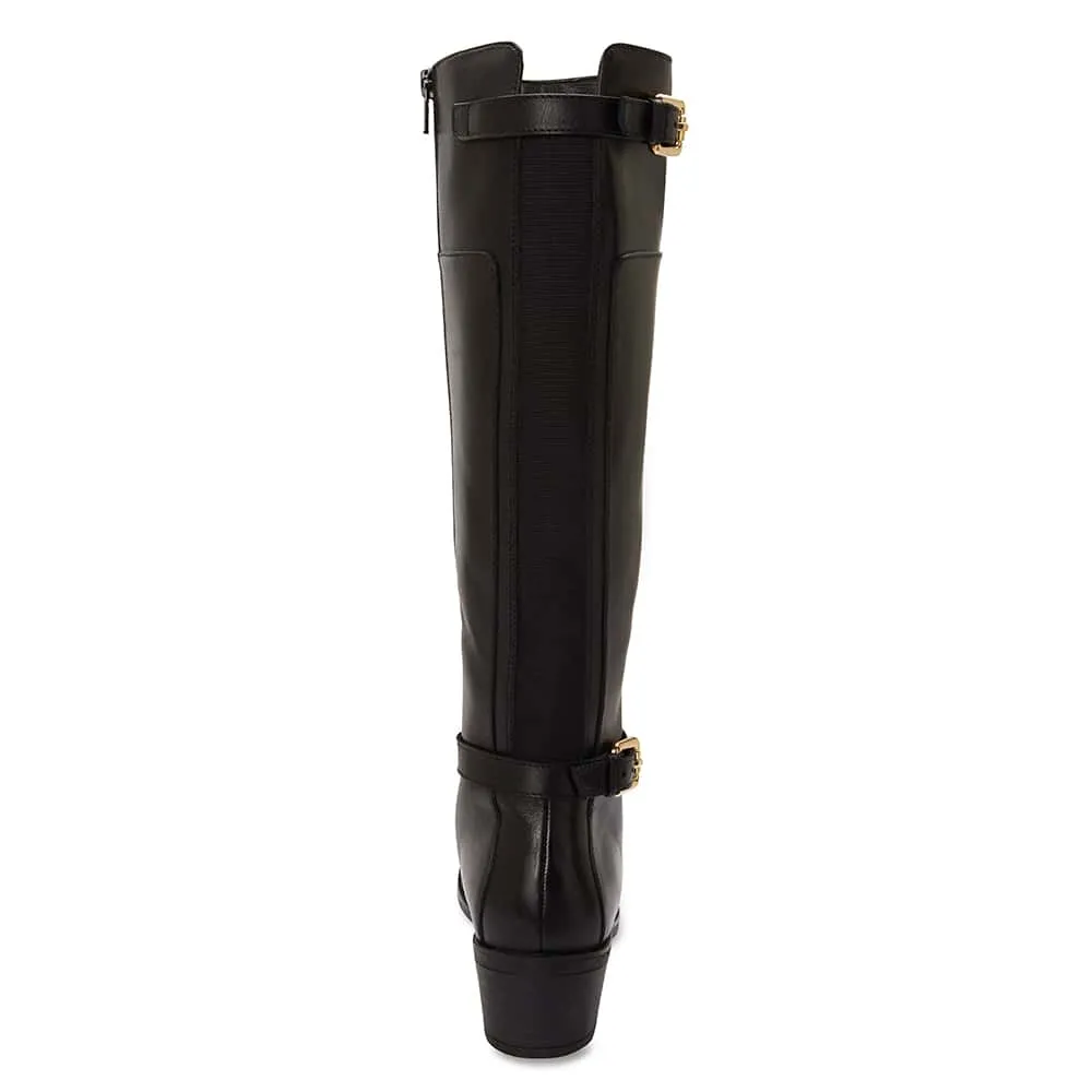 Hamish Boot in Black Hi Shine Leather