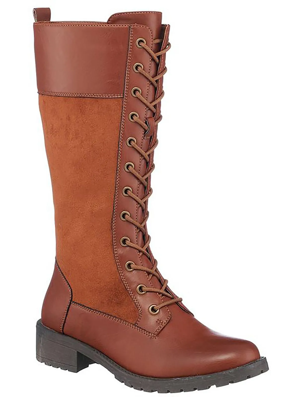 Hanker Womens Cushioned Footbed Mid-Calf Combat & Lace-up Boots