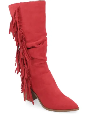 Hartly Womens Extra Wide Calf Faux Suede Mid-Calf Boots