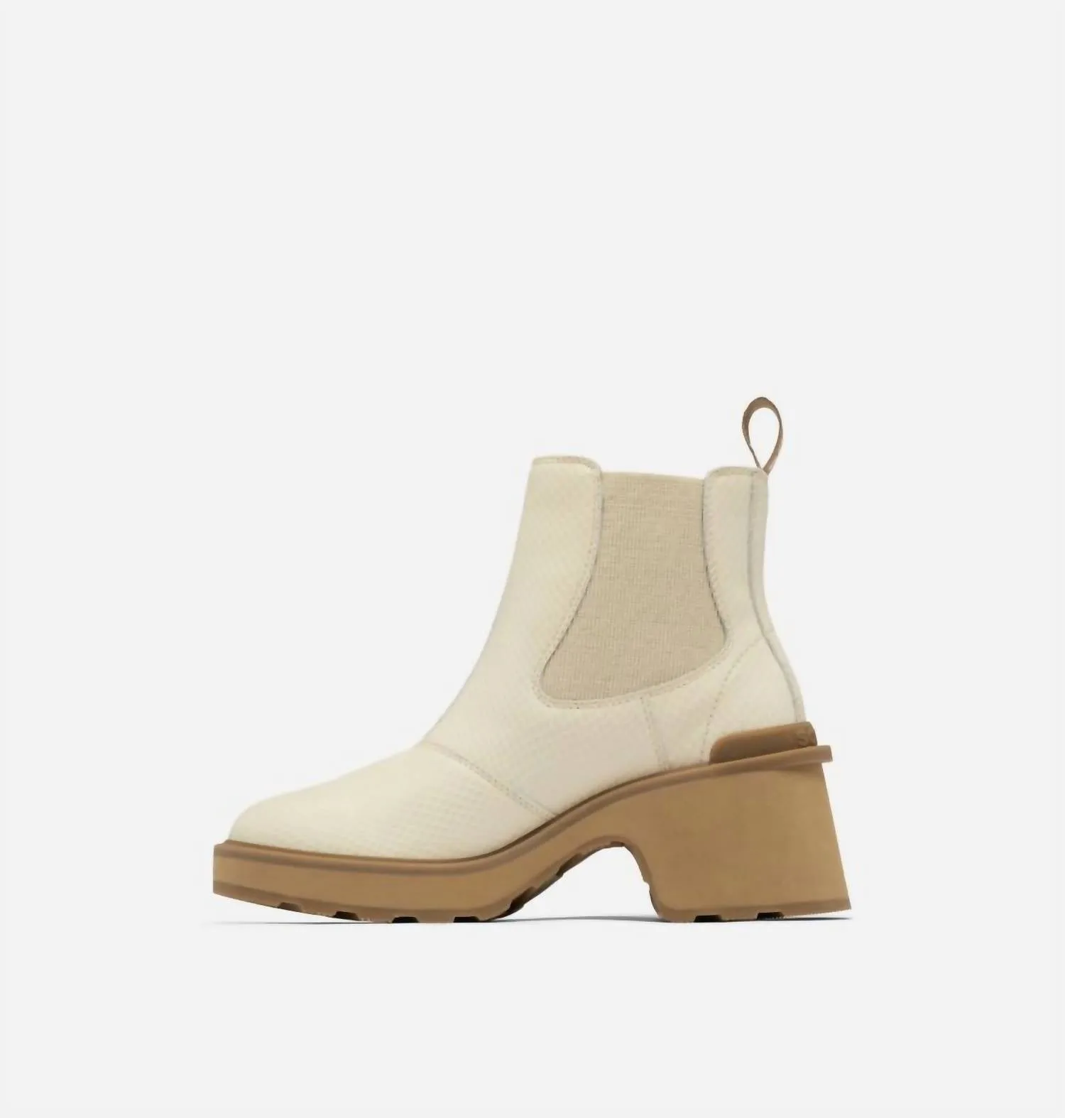 Heel Chelsea Boots In Bleached Ceramic, Caribou Buff