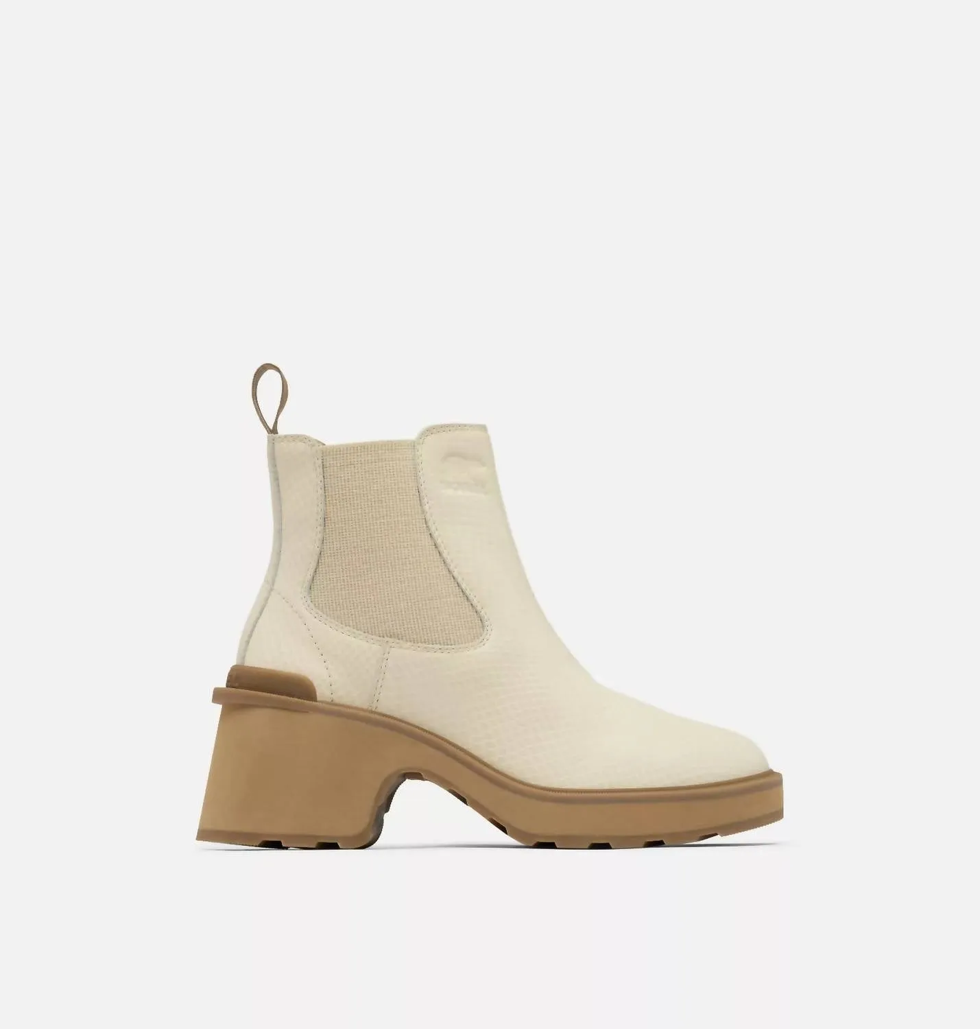 Heel Chelsea Boots In Bleached Ceramic, Caribou Buff