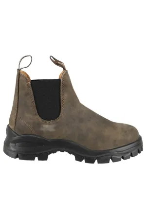 High Rubber Sole Brown Leather Boot