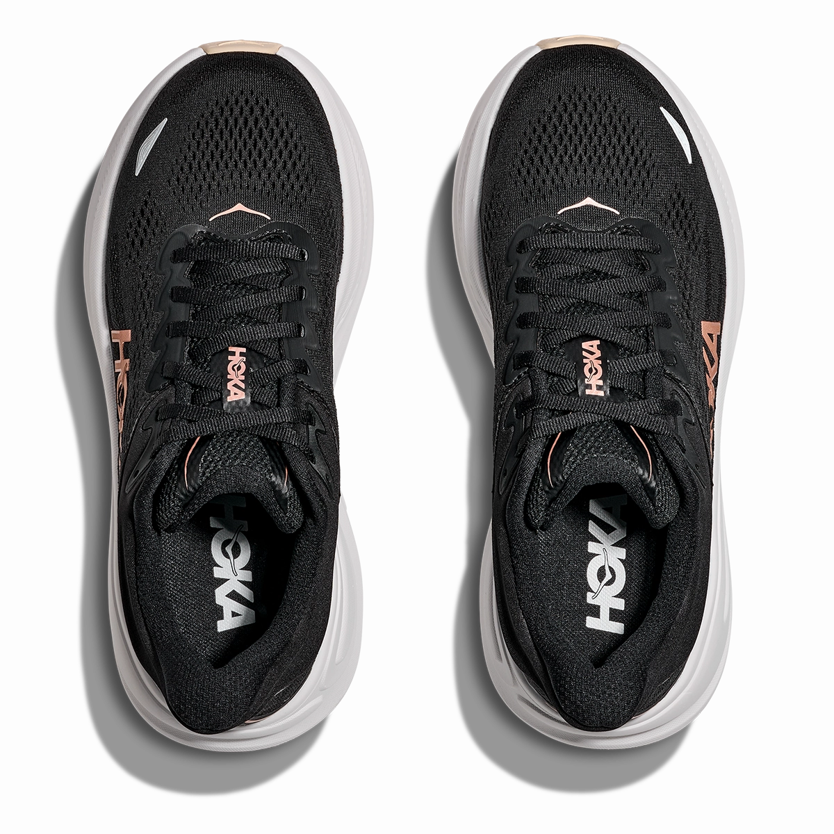 Hoka Bondi 9 Black - Rose Gold Performance running shoes