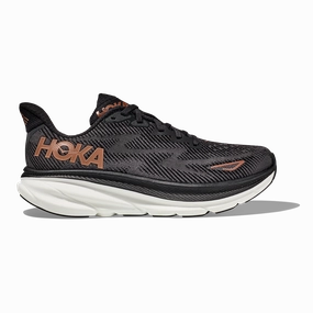 Hoka Clifton 9 - Black - Copper Slip-on waterproof Crocs