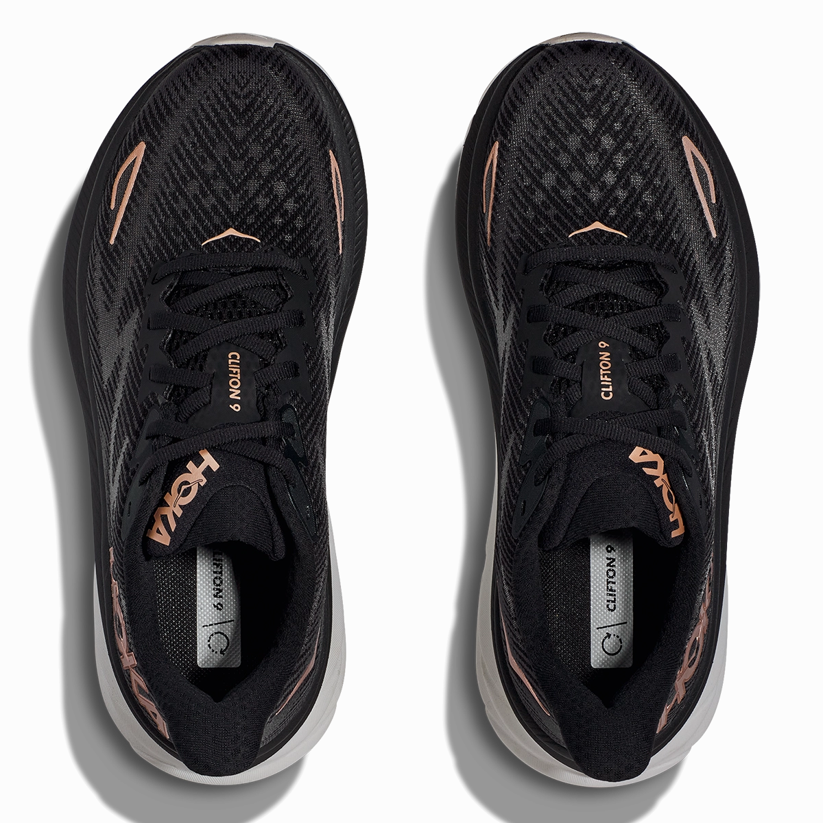 Hoka Clifton 9 - Black - Rose Gold Performance running shoes