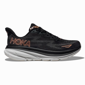 Hoka Clifton 9 - Black - Rose Gold Slip-on waterproof Crocs