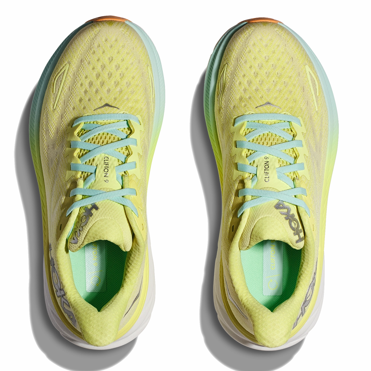 Hoka Clifton 9 - Citrus Glow - Sunlit Ocean Performance running shoes