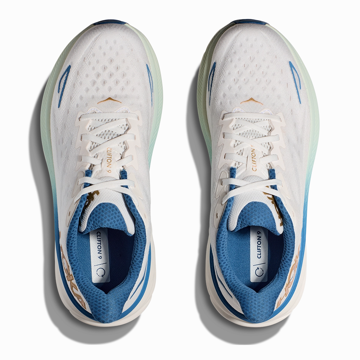 Hoka Clifton 9 - Frost - Gold Performance running shoes