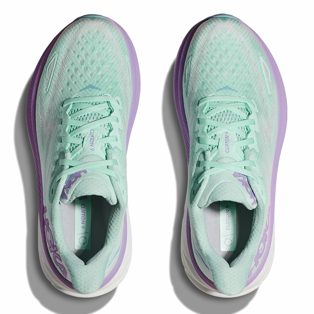 Hoka Clifton 9 - Sunlit Ocean - Lilac Mist Performance running shoes