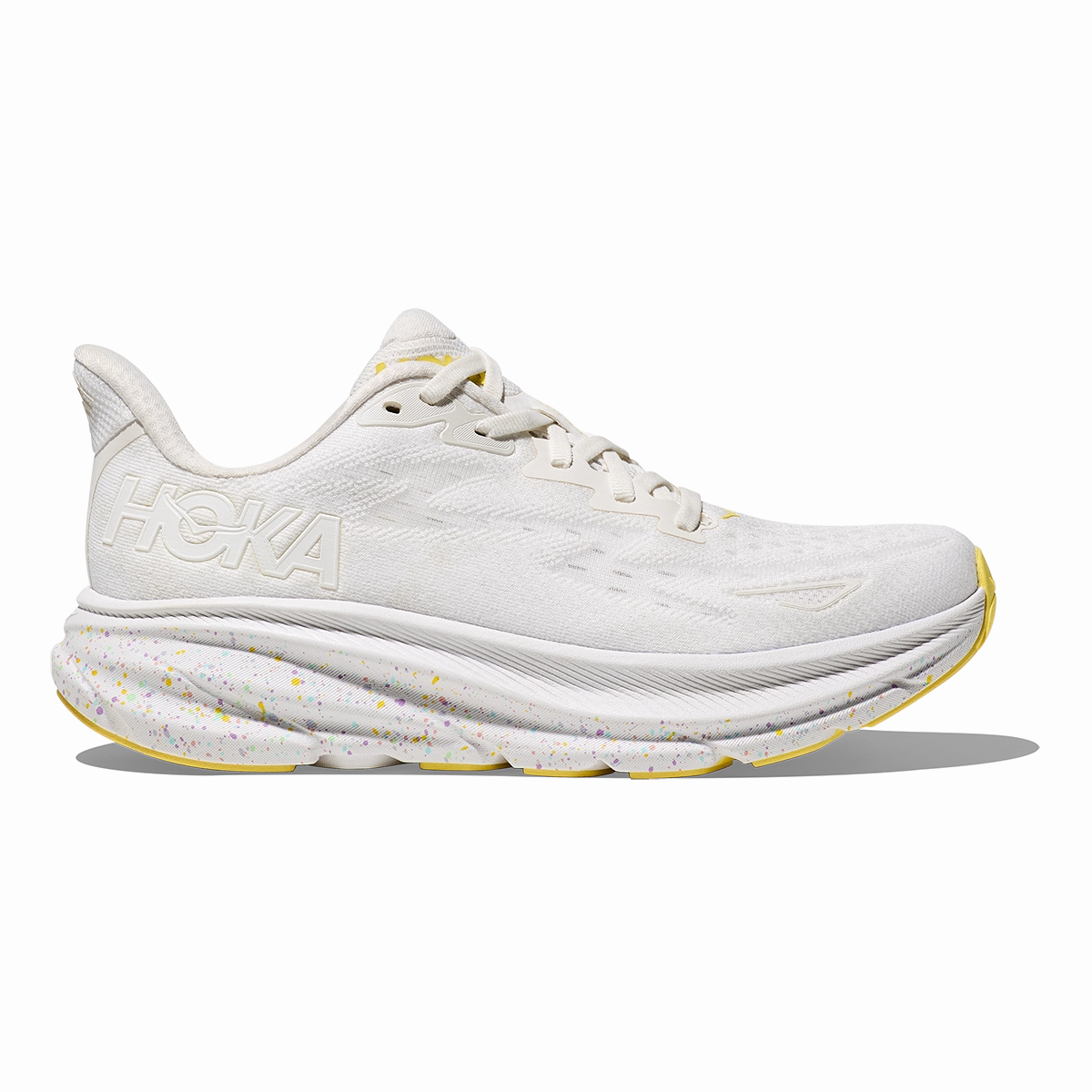 Hoka Clifton 9 - White - Lemonade Slip-on waterproof Crocs