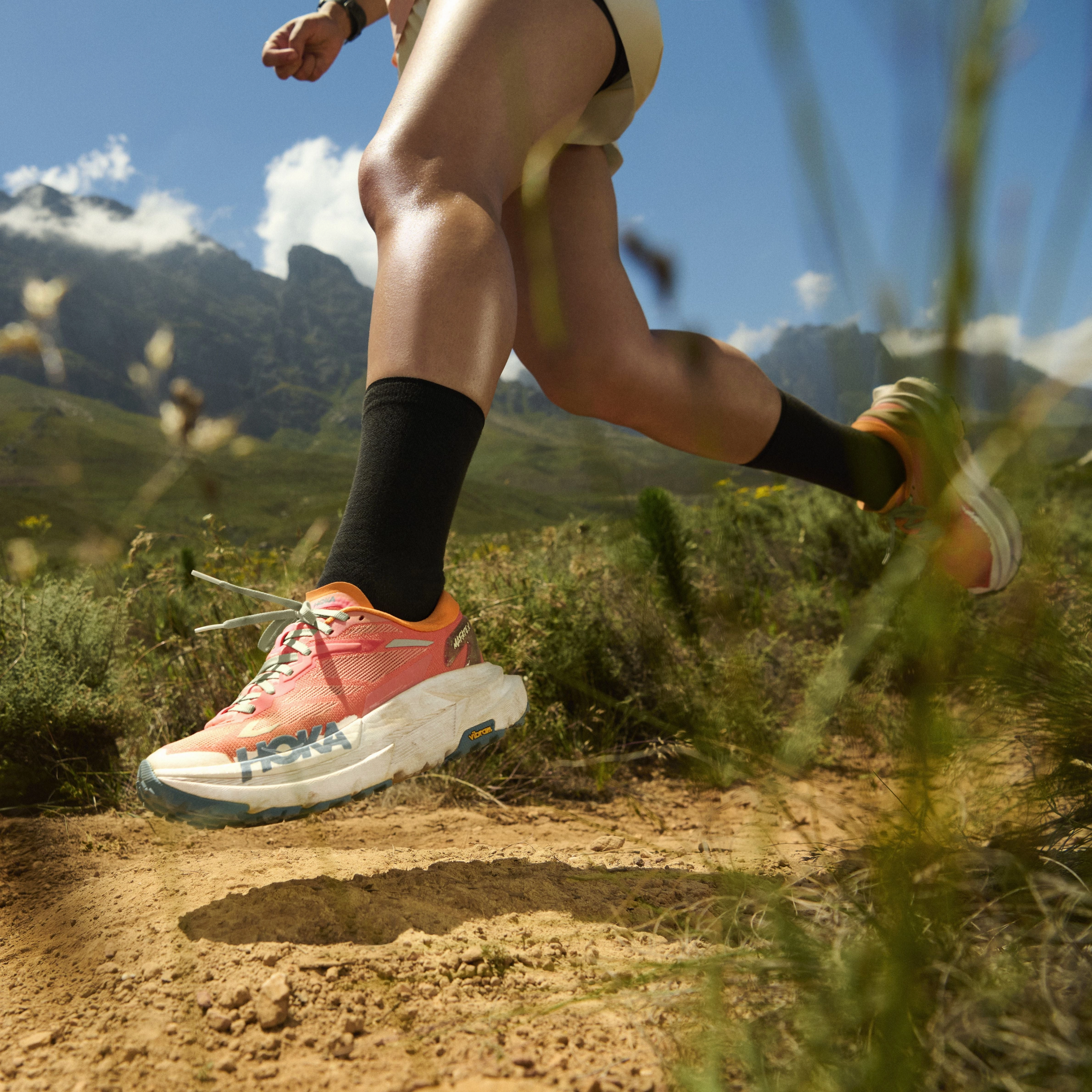 Hoka Mafate X | Feldspar / Mountain Fog | Womens Hoka versatile athletic footwear