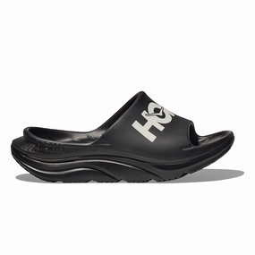 Hoka Ora Athletic Slide | Black / White | Unisex Hoka everyday athletic sneakers for recovery