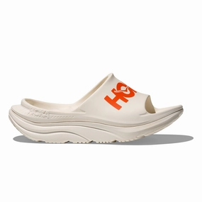 Hoka Ora Athletic Slide | Frost / Lava | Unisex Hoka everyday athletic sneakers for recovery