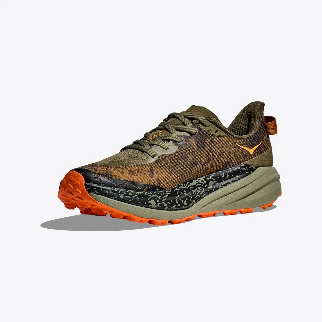 Hoka Speedgoat 6 | Antique Olive / Squash | Mens Hoka versatile athletic footwear