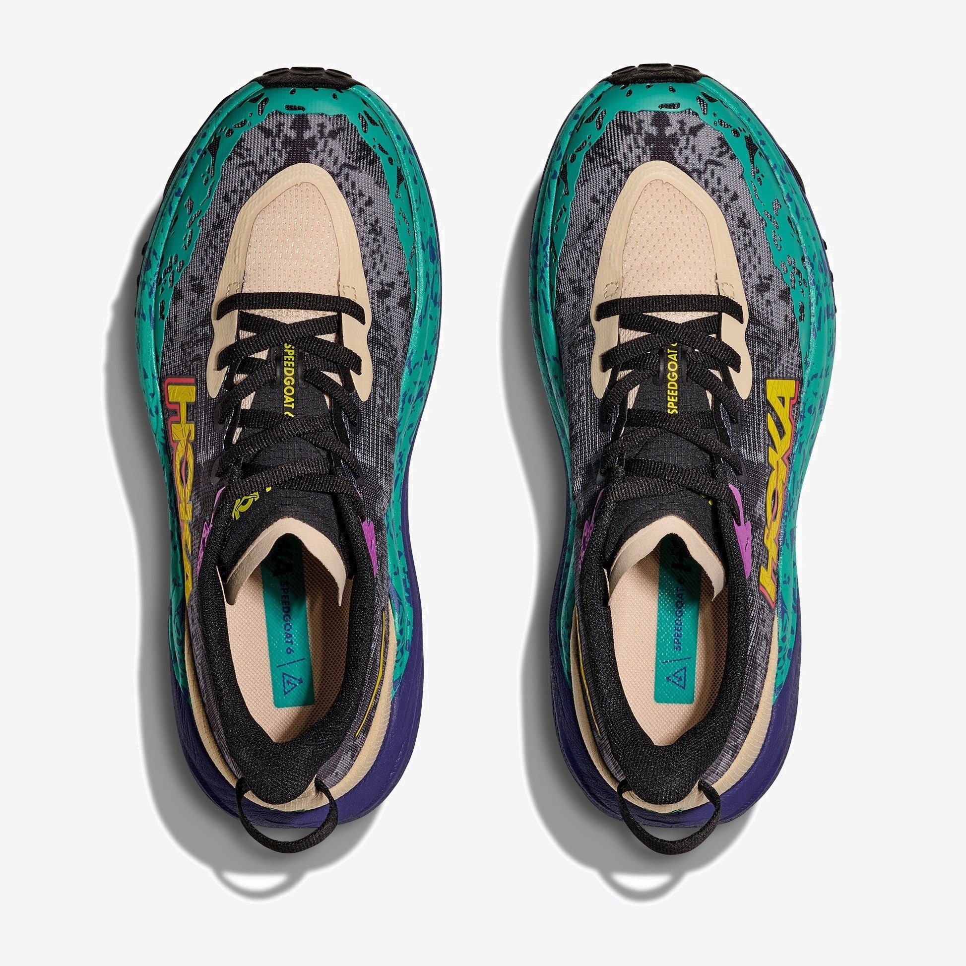 Hoka Speedgoat 6 | Oatmeal / Mountain Iris | Mens Hoka versatile athletic footwear