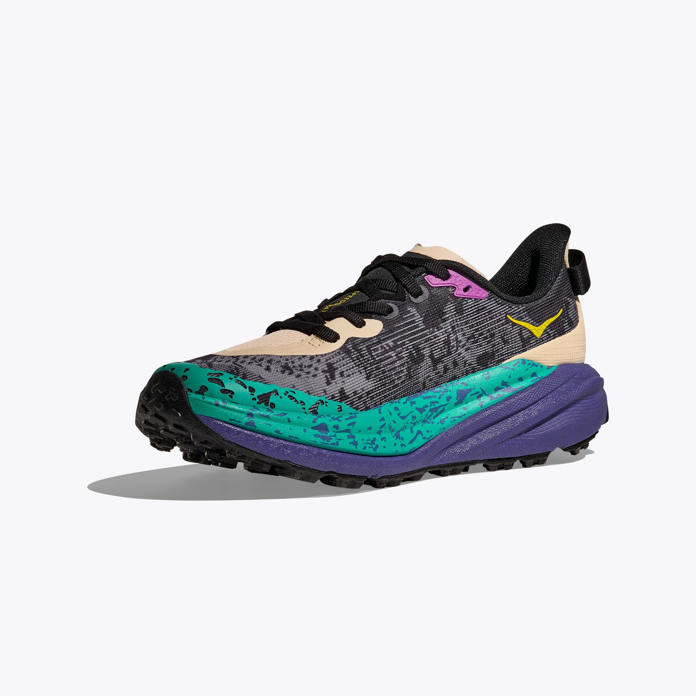 Hoka Speedgoat 6 | Oatmeal / Mountain Iris | Mens Hoka versatile athletic footwear