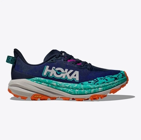 Hoka Speedgoat 6 | Varsity Navy / Meteor | Womens Hoka everyday athletic sneakers for recovery