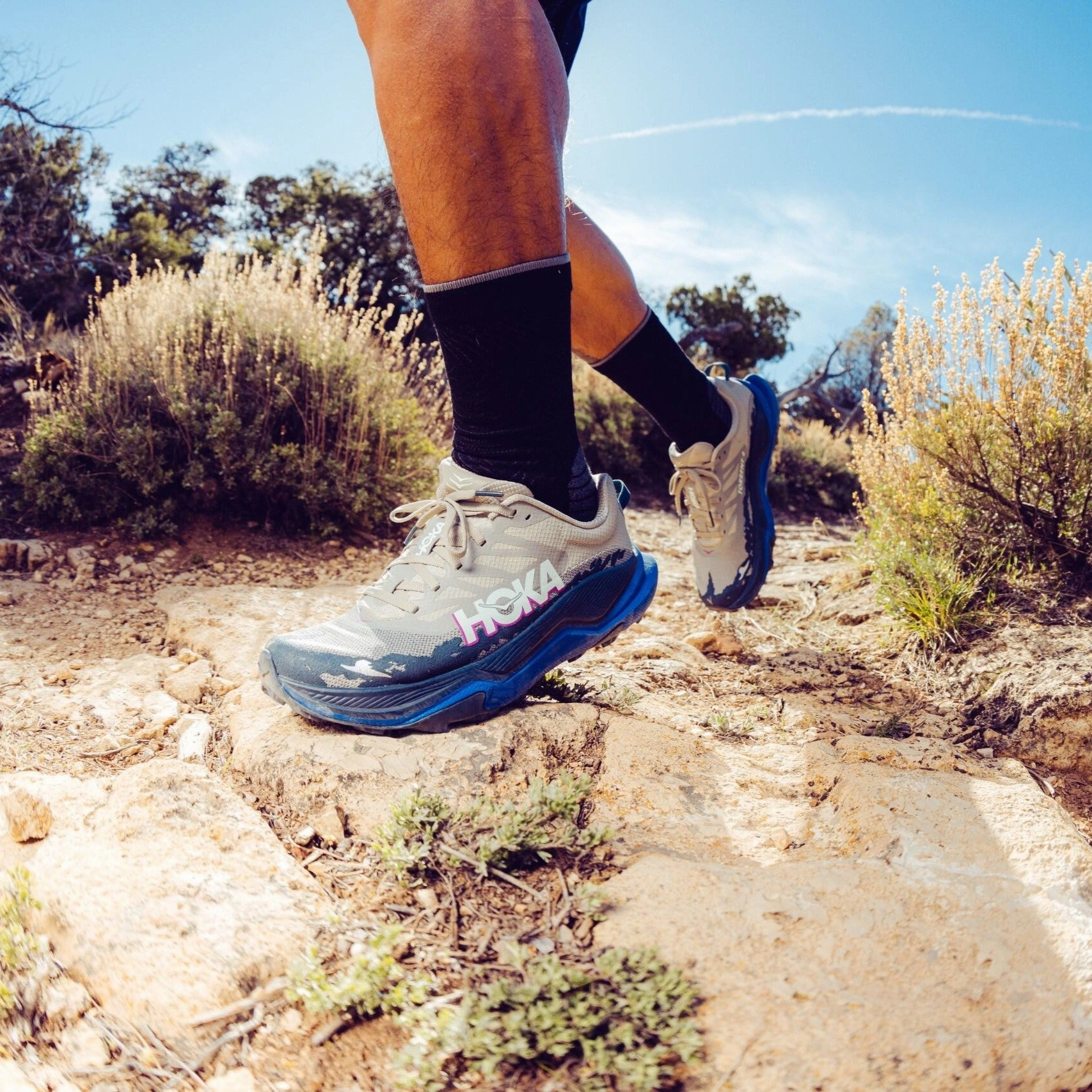 Hoka Torrent 4 | Farro / Ultramarine | Mens Hoka versatile athletic footwear