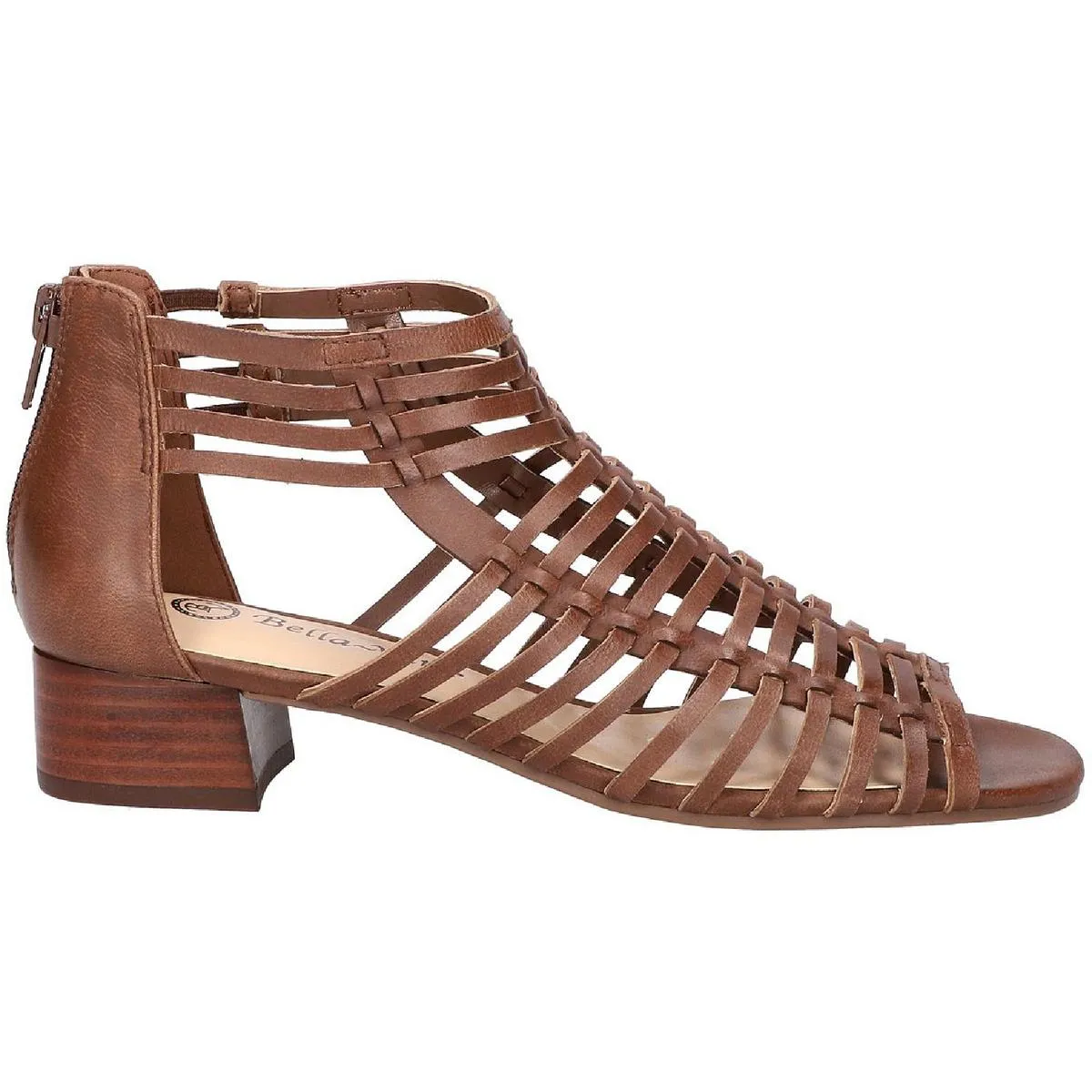 Holden Womens Leather Caged Gladiator Sandals