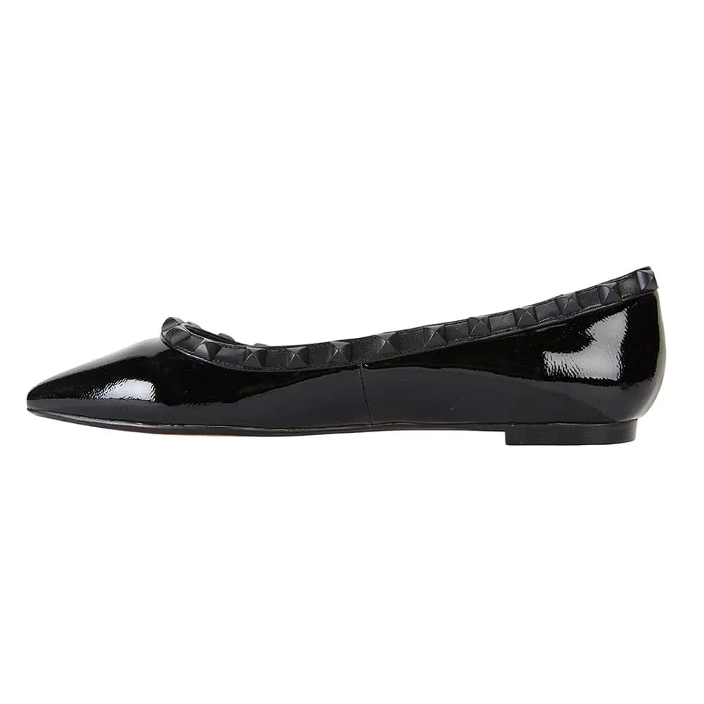 Iggy Flat in Black Patent