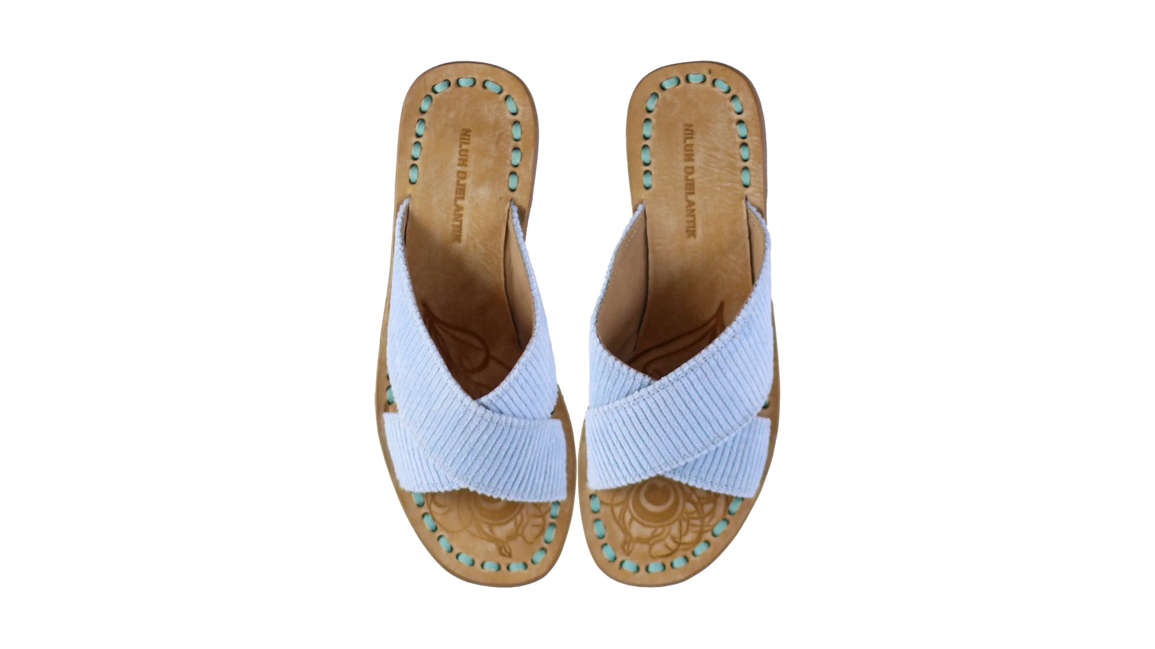 Ines 20mm Flat - Baby Blue Corduroy
