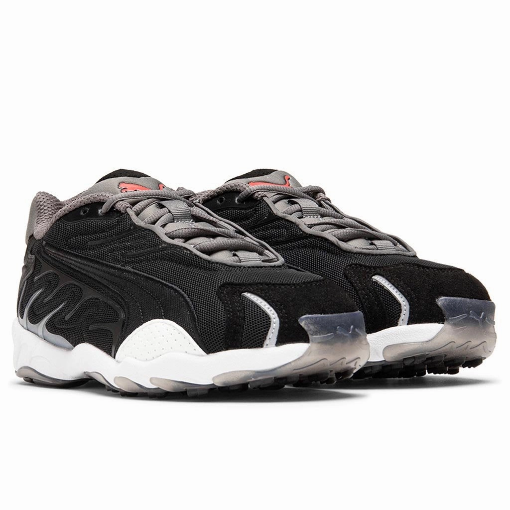 Inhale Flares - Black/White Puma Stripe Logo Trainers