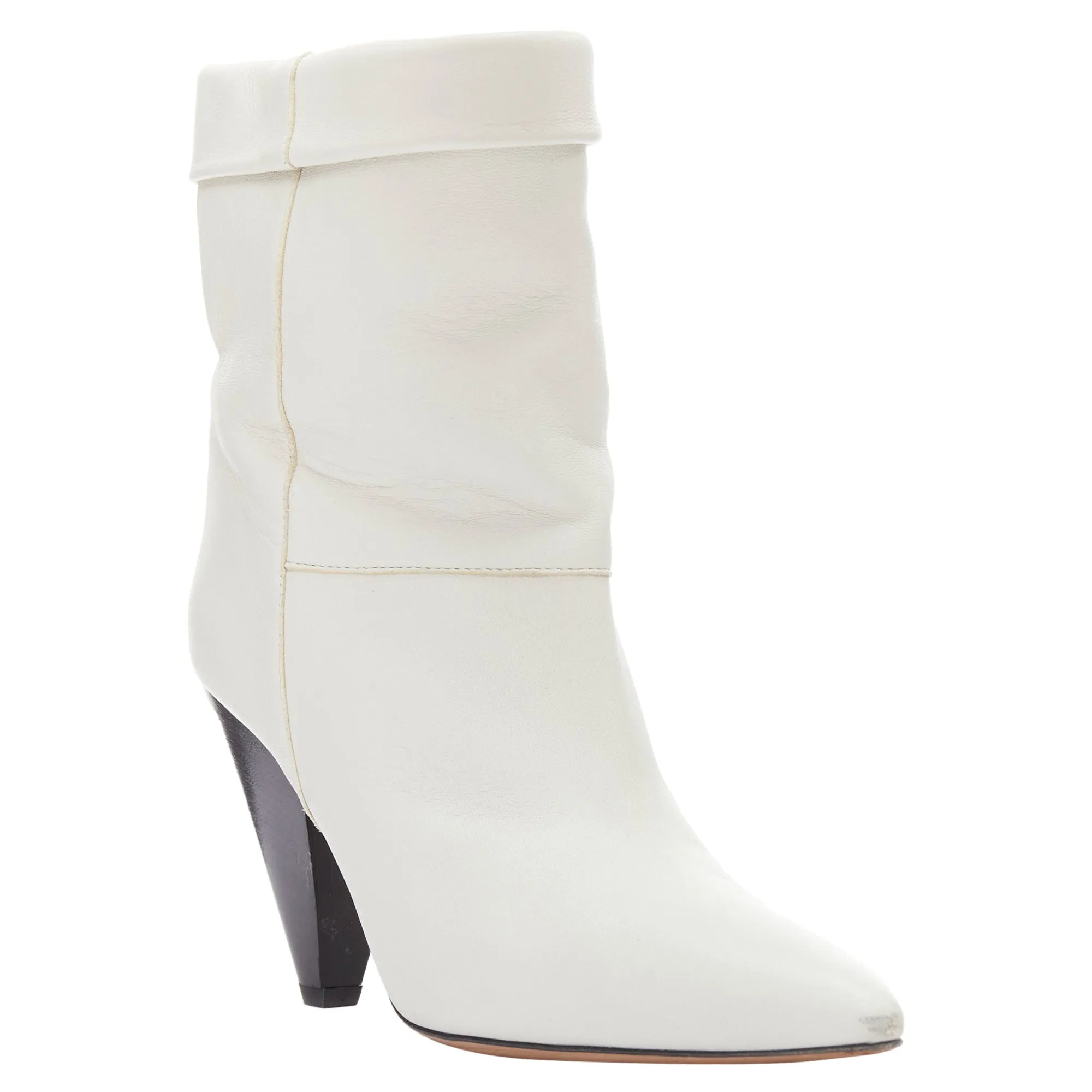 Isabel Marant Rouxa off leather cone heel boots
