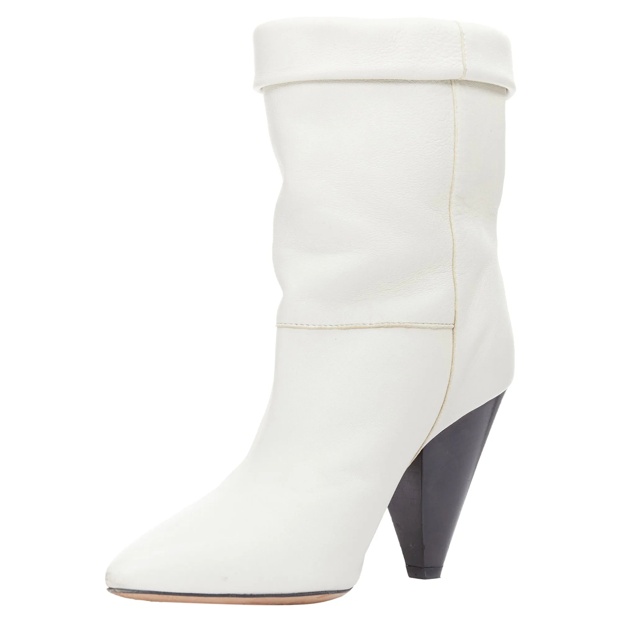 Isabel Marant Rouxa off leather cone heel boots