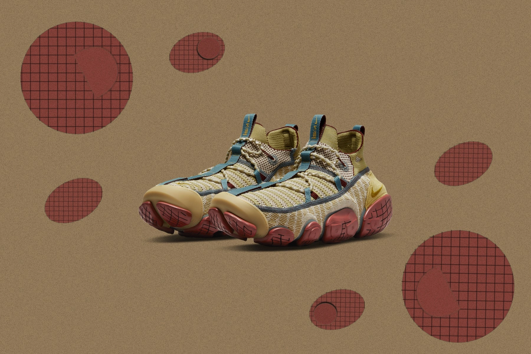 iSPA Link - Barley/Desert Moss/Redstone Nike trainers with responsive foam