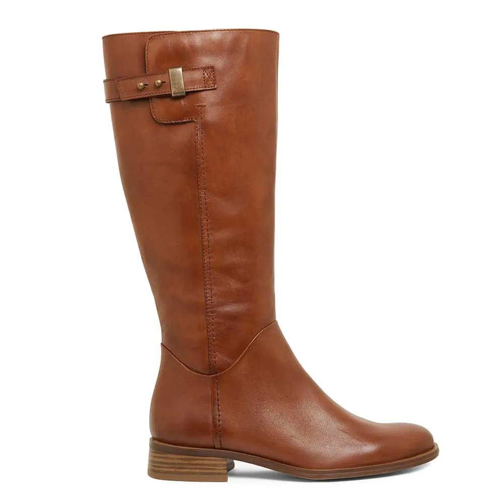 Jenna Boot in Mid Brown Leather